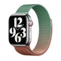 For Apple Watch Series 7 41mm Milan Gradient Loop Magnetic Buckle Watch Band(Orange Green)