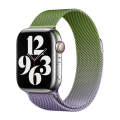 For Apple Watch Series 7 45mm Milan Gradient Loop Magnetic Buckle Watch Band(Purple Green)