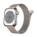 For Apple Watch Ultra 49mm Two Color Milanese Loop Magnetic Watch Band(Starlight Orange)