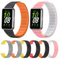 For Samsung Galaxy Fit 3 Two Color Magnetic Silicone Watch Band(Grey Orange)