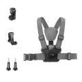 4 in 1 Adjustable Body Mount Belt Chest Strap with Mount & Screw(Grey)