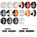 For Apple Watch SE 2023 44mm I-Shaped Magnetic Silicone Watch Band(Black Orange)