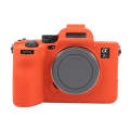 For Sony ILCE7RM5 / A7R5 Litchi Texture Soft Silicone Protective Case(Orange)