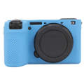 For Sony ILCE-6700 / A6700 Litchi Texture Soft Silicone Protective Case(Blue)
