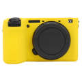 For Sony ILCE-6700 / A6700 Litchi Texture Soft Silicone Protective Case(Yellow)