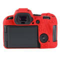 For Canon EOS R6 Mark II Litchi Texture Soft Silicone Protective Case(Red)