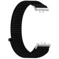 For Samsung Galaxy Fit 3 Nylon Loop Hook and Loop Fastener Watch Band(Black)