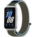 For Samsung Galaxy Fit 3 Nylon Loop Hook and Loop Fastener Watch Band(Grey Blue)
