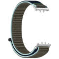 For Samsung Galaxy Fit 3 Nylon Loop Hook and Loop Fastener Watch Band(Grey Blue)