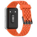 For Samsung Galaxy Fit 3 Hole Style Dual Buckle Silicone Watch Band(Orange)