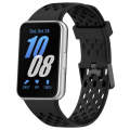 For Samsung Galaxy Fit 3 Hole Style Dual Buckle Silicone Watch Band(Black)