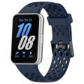 For Samsung Galaxy Fit 3 Hole Style Dual Buckle Silicone Watch Band(Midnight Blue)