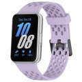 For Samsung Galaxy Fit 3 Hole Style Dual Buckle Silicone Watch Band(Purple)