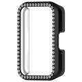 For Samsung Galaxy Fit 3 Diamond Half Pack Hollow PC Watch Protective Case(Black)