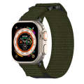 For Apple Watch SE 2023 44mm Nylon Hook And Loop Fastener Watch Band(Army Green)