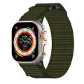 For Apple Watch Series 7 45mm Nylon Hook And Loop Fastener Watch Band(Army Green)
