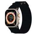 For Apple Watch Series 6 44mm Nylon Hook And Loop Fastener Watch Band(Black)