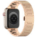 For Apple Watch SE 2023 44mm Twill Stainless Steel Watch Band(Rose Gold)