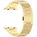 For Apple Watch Ultra 2 49mm Twill Stainless Steel Watch Band(Gold)