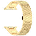 For Apple Watch Series 9 45mm Twill Stainless Steel Watch Band(Gold)