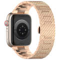 For Apple Watch Series 7 41mm Twill Stainless Steel Watch Band(Rose Gold)