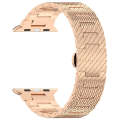 For Apple Watch Series 7 41mm Twill Stainless Steel Watch Band(Rose Gold)