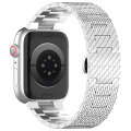 For Apple Watch Series 5 44mm Twill Stainless Steel Watch Band(Silver)