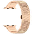 For Apple Watch Series 4 40mm Twill Stainless Steel Watch Band(Rose Gold)