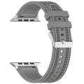 For Apple Watch Ultra 49mm Ordinary Buckle Hybrid Nylon Braid Silicone Watch Band(Grey)