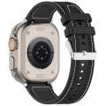 For Apple Watch Series 5 40mm Ordinary Buckle Hybrid Nylon Braid Silicone Watch Band(Black)