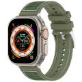 For Apple Watch Series 8 41mm Official Buckle Hybrid Nylon Braid Silicone Watch Band(Green)