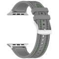For Apple Watch SE 40mm Official Buckle Hybrid Nylon Braid Silicone Watch Band(Grey)