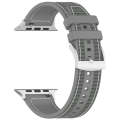 For Apple Watch SE 44mm Official Buckle Hybrid Nylon Braid Silicone Watch Band(Grey)