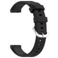 For Garmin Lily 2 14mm Silver Buckle Silicone Watch Band Wristband(Black)