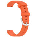 12mm Universal Solid Color Silver Buckle Silicone Watch Band(Orange)