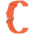 12mm Universal Solid Color Silver Buckle Silicone Watch Band(Orange)