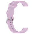 12mm Universal Solid Color Silver Buckle Silicone Watch Band(Purple)