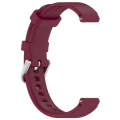 12mm Universal Solid Color Silver Buckle Silicone Watch Band(Wine Red)