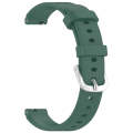 12mm Universal Solid Color Silver Buckle Silicone Watch Band(Dark Green)