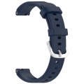 12mm Universal Solid Color Silver Buckle Silicone Watch Band(Midnight  Blue)