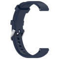 12mm Universal Solid Color Silver Buckle Silicone Watch Band(Midnight  Blue)