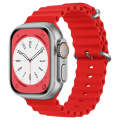 For Apple Watch Series 7 45mm ZGA Ocean Silicone Watch Band(Red)