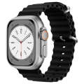 For Apple Watch Series 4 44mm ZGA Ocean Silicone Watch Band(Black)
