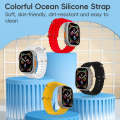 For Apple Watch Series 7 45mm ZGA Ocean Silicone Watch Band(Red)