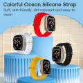 For Apple Watch 42mm ZGA Ocean Silicone Watch Band(Red)