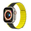 For Apple Watch SE 2023 44mm ZGA Two Color Magnetic Silicone Watch Band(Grey+Yellow)