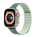 For Apple Watch Series 9 45mm ZGA Two Color Magnetic Silicone Watch Band(Dark Green+Light Green)