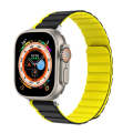 For Apple Watch Series 8 45mm ZGA Two Color Magnetic Silicone Watch Band(Grey+Yellow)