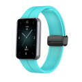 For Honor Band 9 Magnetic Folding Black Buckle Silicone Watch Band(Teal)