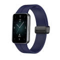 For Honor Band 9 Magnetic Folding Black Buckle Silicone Watch Band(Blue)